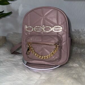 BEBE Quilted/Faux Leather Mini Backpack nwot